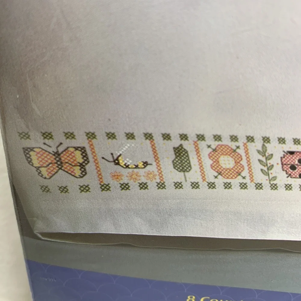 NIP Janlynn Nature's Garden pair pillowcases stamped Cross Stitch Embroidery NEW